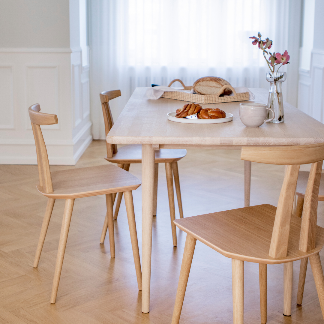 HOLMEN - Rectangular dining table, Oak, white oil, small
