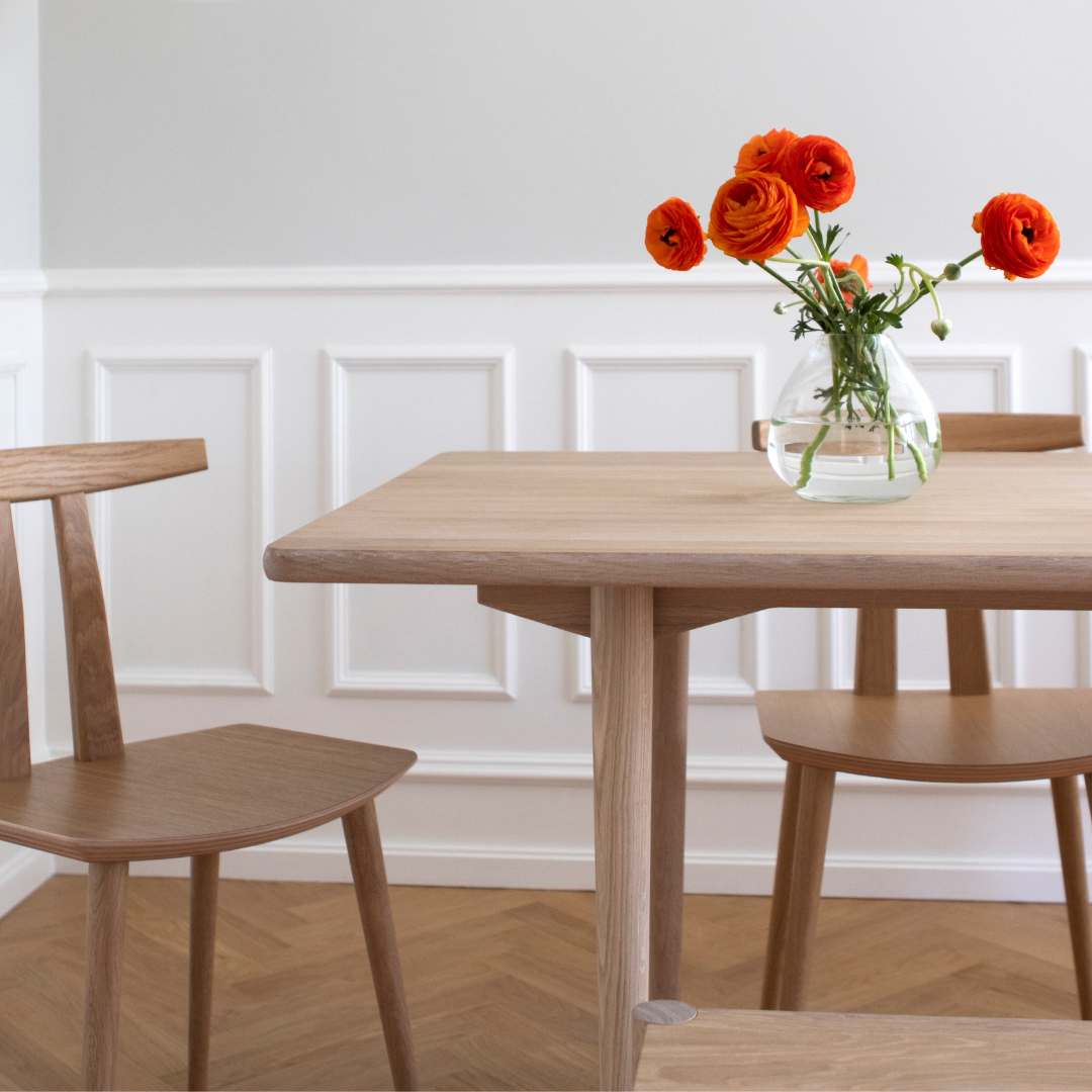 HOLMEN - Rectangular dining table, Oak, white oil, small