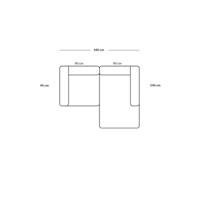 BASECAMP Small - right chaiselounge, 2 modules, 140x180cm