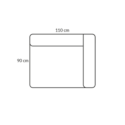 BASECAMP XL Corner - right, 2D module, 110x90cm
