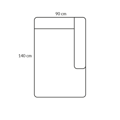 BASECAMP Chaiselongue - right, 4D module, 90x140cm