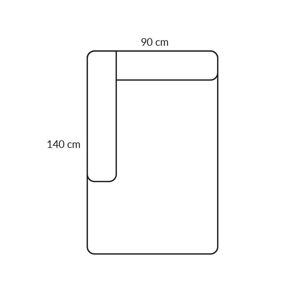 BASECAMP Chaiselongue - left, 4E module, 90x140cm