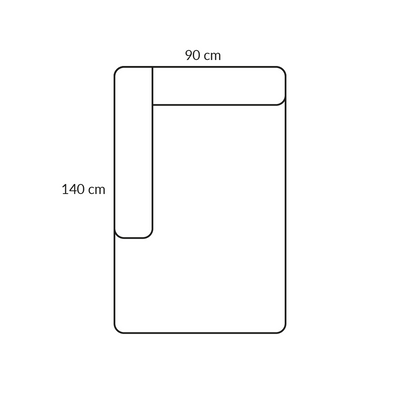 BASECAMP Chaiselongue - left, 4E module, 90x140cm