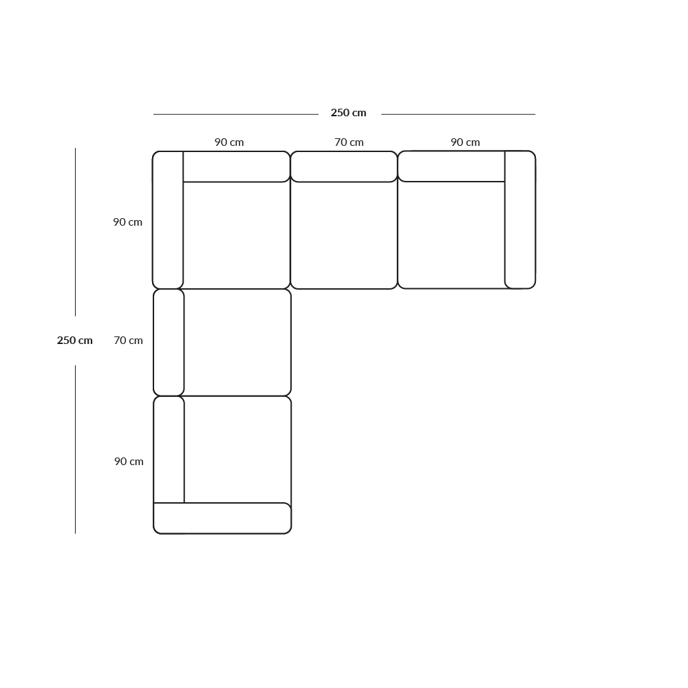 BASECAMP Corner - 5 modules, 250x250cm