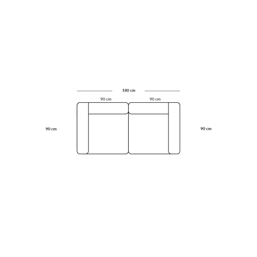 BASECAMP two seater - 2 modules, 90x180cm