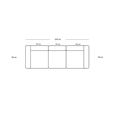 BASECAMP three seater - 3 modules, 90x250cm
