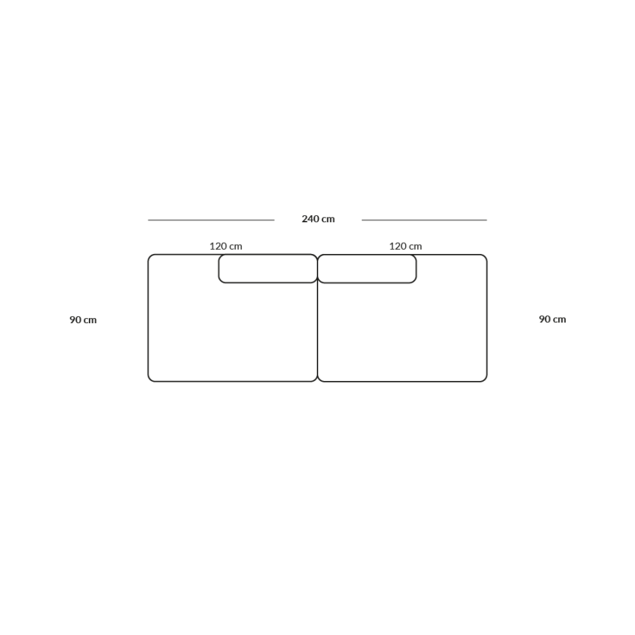 BASECAMP two open ends - 2 modules, 90x240cm