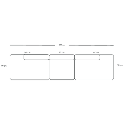 BASECAMP XL Midt Open End, 3 modules, 90x370cm