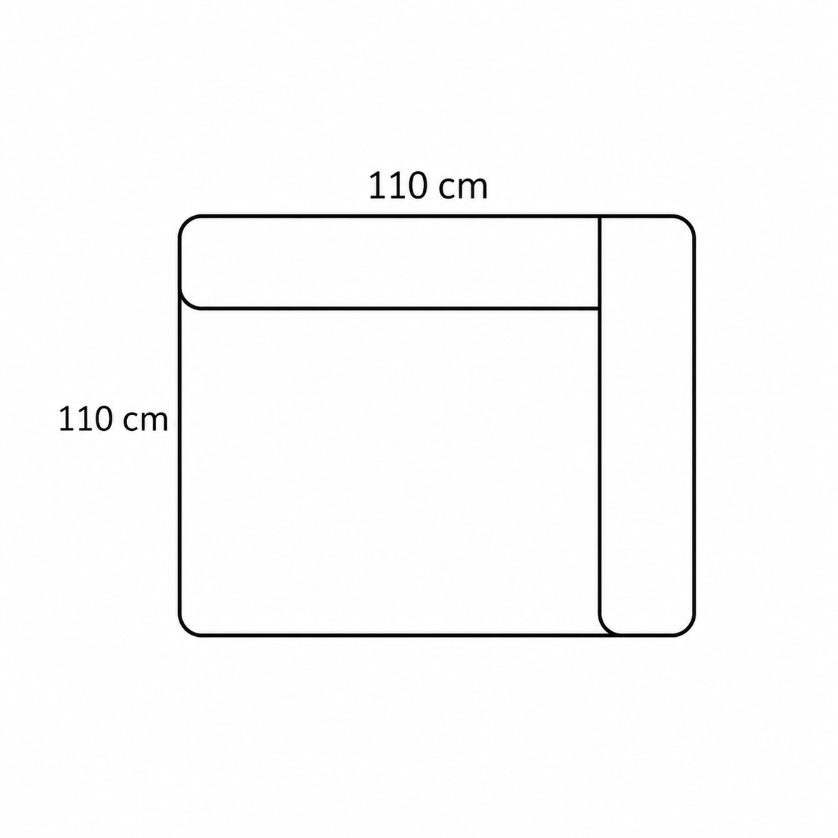 BASECAMP XL Deep Corner - Right, 8D module, 110x110 cm