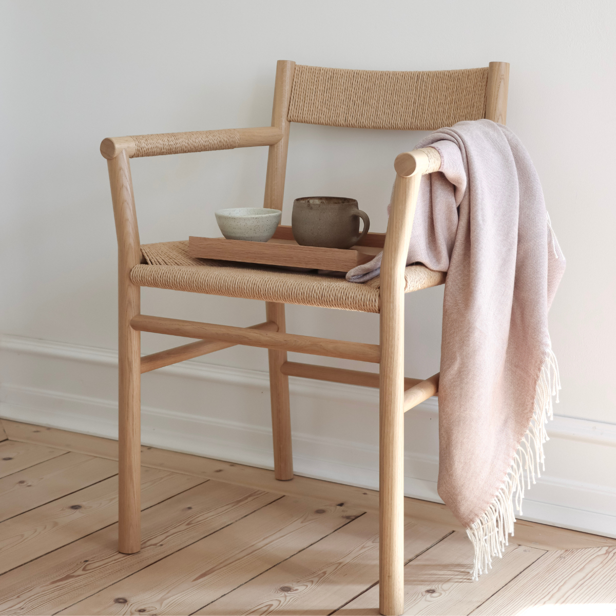 CORD - Oak chair with armrests