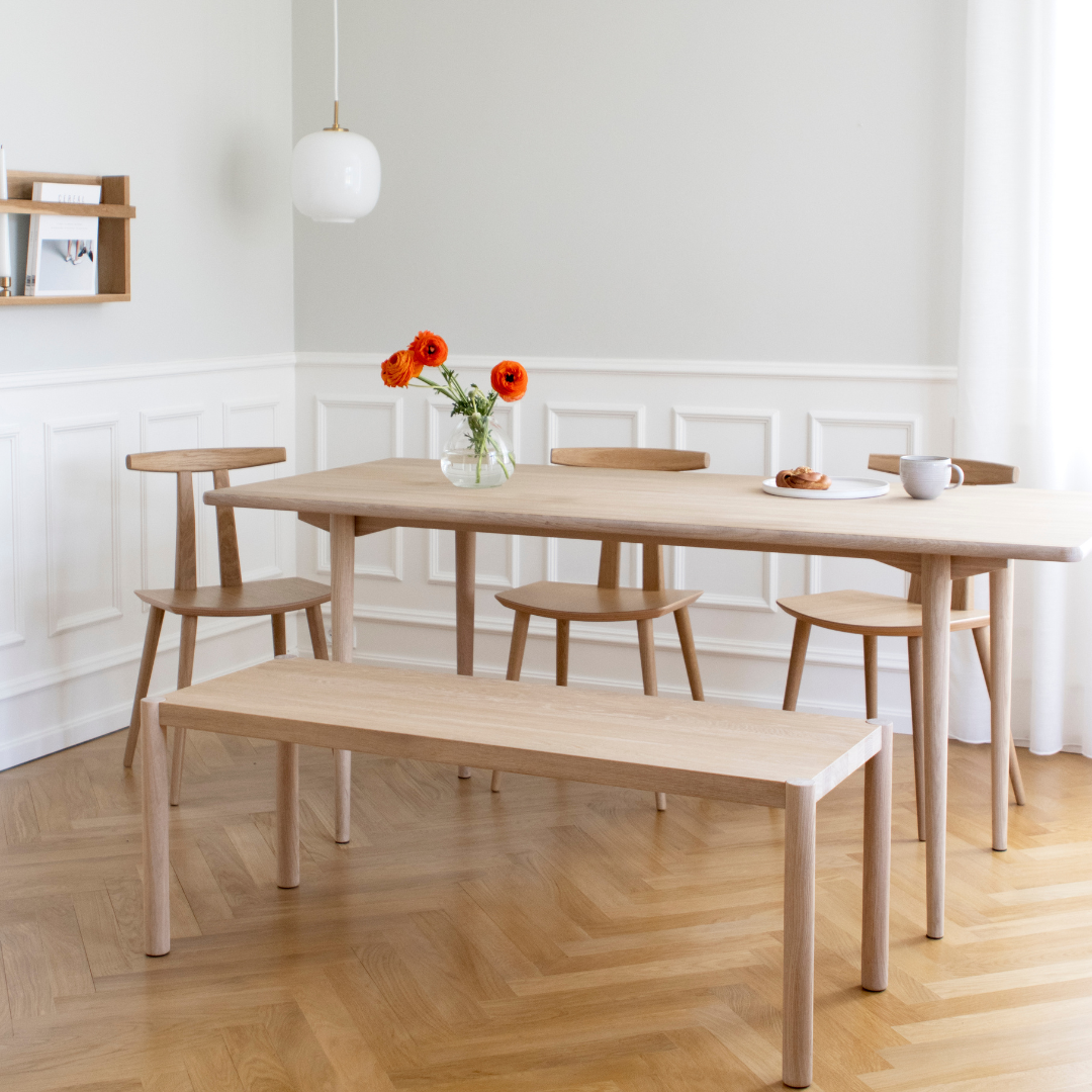 HOLMEN - Rectangular dining table, oak, light oil, small