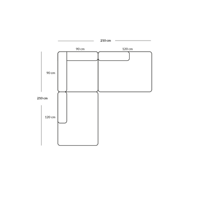 BASECAMP Corner open end - 3 modules, 210x210cm