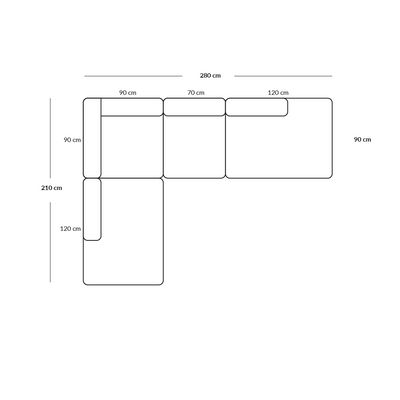 BASECAMP Open end open - left open end, 4 modules 210x280cm