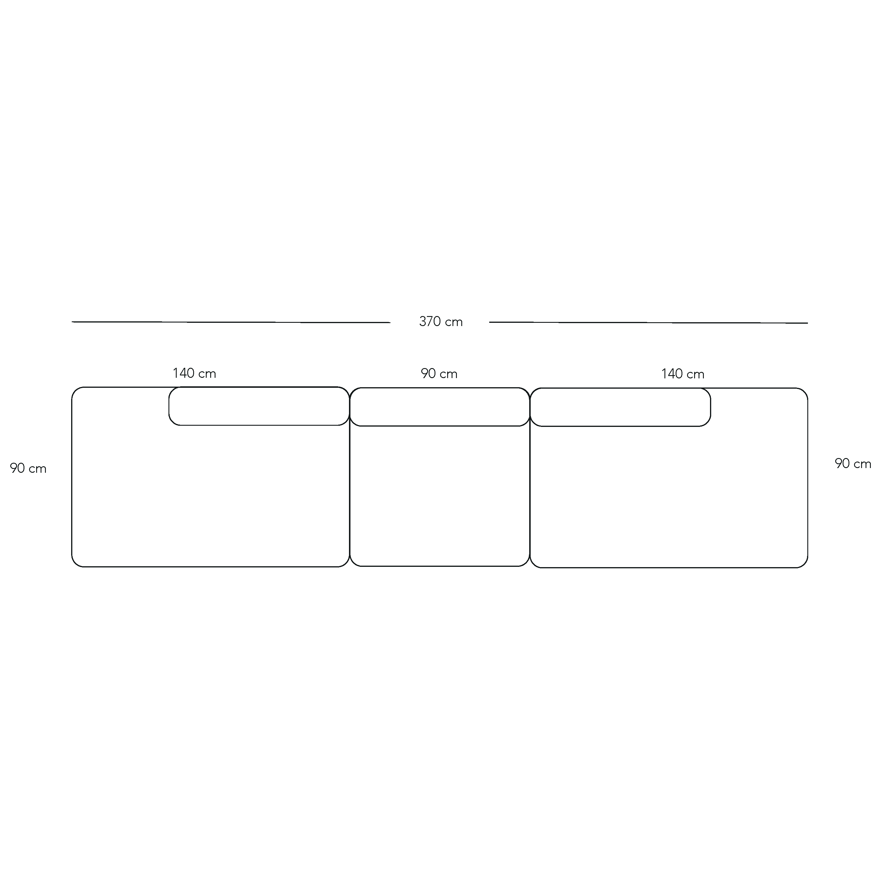 BASECAMP XL Midt Open End, 3 modules, 90x370cm