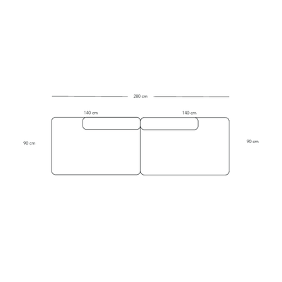 BASECAMP XL two open ends - 2 modules, 90x280cm