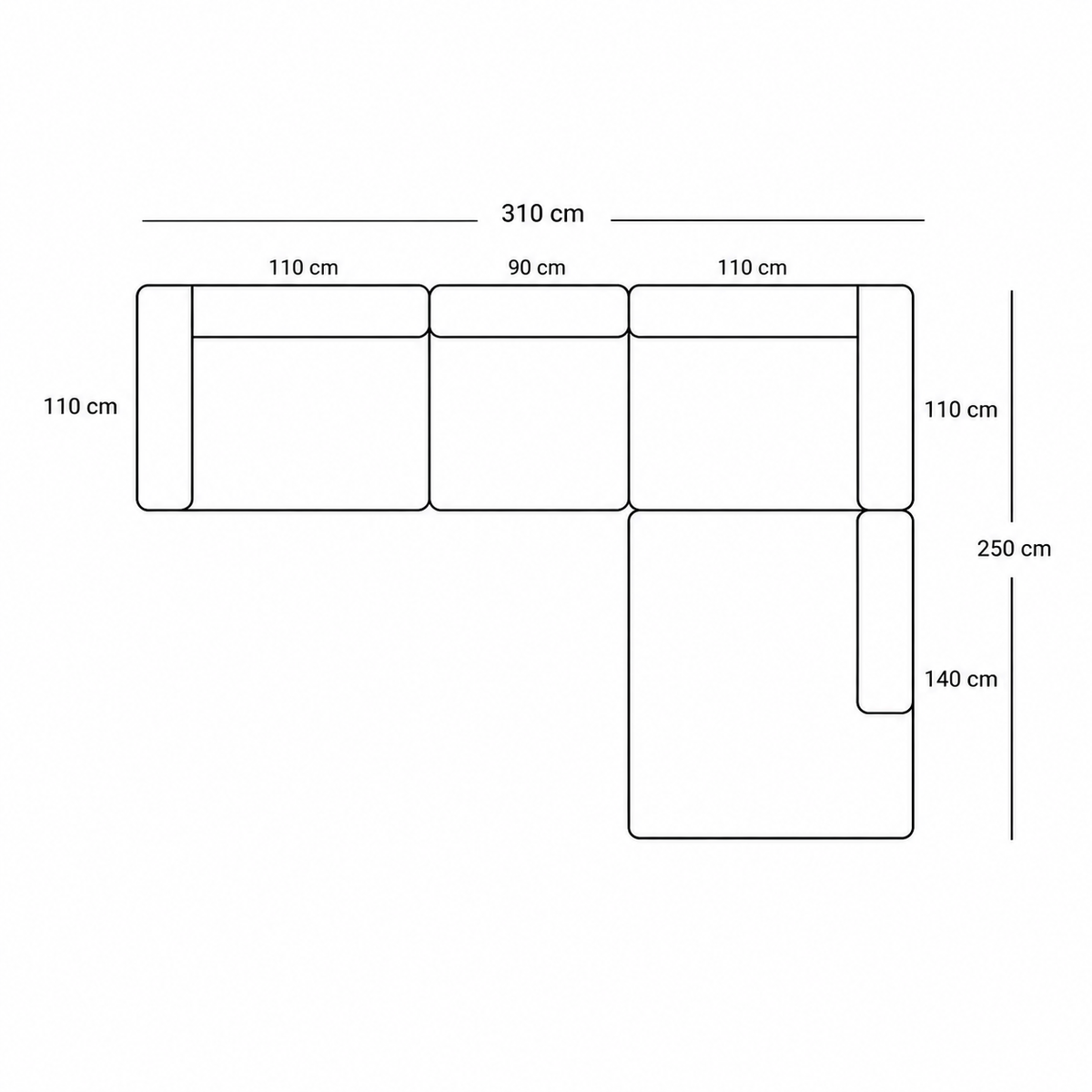 BASECAMP XL Deep Small Family - Right Open End, 4 modules, 250x310 cm