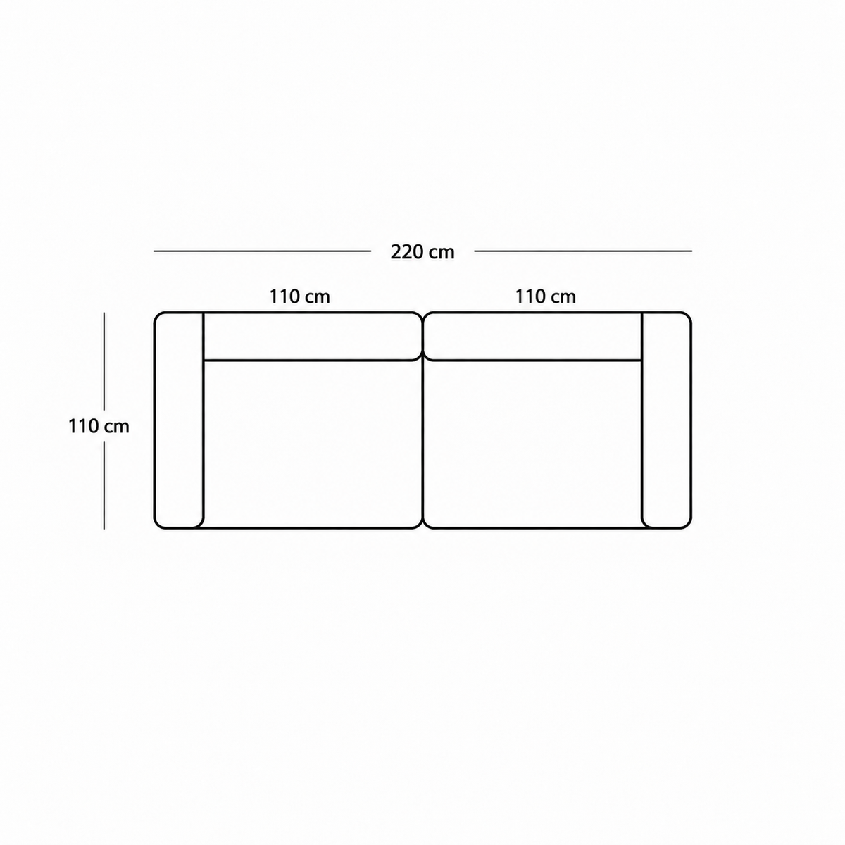 BASECAMP XL Deep Two Seater - 2 modules, 110x220 cm